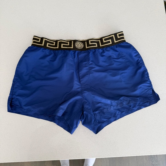 Versace Blue Medusa Head Swim Trunks Mens (no liner) - Picture 4 of 11